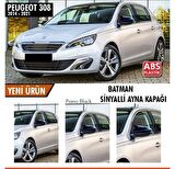 Peugeot 308 2014-2021 Sinyalli Batman Yarasa Ayna Kapağı Piano Black ABS Plastik