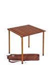 BAG THE JOY AHŞAP KATLANIR MASA SANDALYE SETİ – 60*60*55 cm KAHVERENGİ - KOYU GRİ