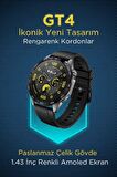 Bakeey GT4 Max Akıllı Saat Amoled Ekran 3 Kordon Siri Gps Android iOS Akıllı Saat Smart Watch 8 9