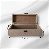 Ahşap-boyanabilir-klipsli-takı-makyaj-aksesuar-dekoratif Saat Kutusu