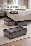 35 LT Yatak Koltuk Baza Altı 3 Adet Tekerlekli Kilitli Depolama