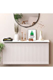 Reyo Mdf Beyaz Petek Üstü Duvara Monte Uçan Raf Dresuar 140cmx18cm