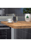 Reyo 72x45cm Ahşap Çam Desenli Mdf Oval Köşeli Açılır Kapanır Duvara Monte Mutfak Masası