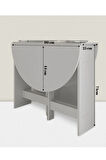 Reyo Atlantik Çam 90×110cm Pratik Katlanır Açılır Kapanır Yuvarlak Mutfak Yemek Çalışma Masası 6 Kişilik %100 MDF