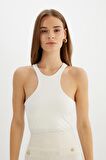 DeFacto Slim Fit Dar Kesim Halter Yaka Basic Düz Atlet C9248AX24SMWT32