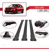 Skoda Kamiq 2019 ve Sonrası ile Uyumlu FLY Model Ara Atkı Tavan Barı Siyah 3 Adet