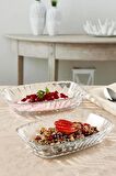 53702 Mezze Cam 2li Çerezlik Meze Tabağı Kahvaltılık 16cm