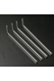 12li Cam Şeffaf Eğimli Pipet 16cm