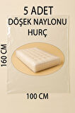5 Adet 160cm×100cm Şeffaf Naylon Taşınma Saklama Döşek Naylonu Torbası Hurç