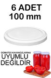 6 Adet 10cm Metal Kavanoz Kapağı Beyaz