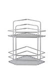 Metal 2 Katlı Krom Beşgen Banyo Köşeliği Şampuanlık Organizer