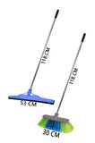 2li Metal Saplı 55cm Çekpas Paspas Oto Yer Fırçası Süpürge Takımı