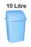 Plastik 10 Litre Klik Kapaklı Çöp Kovası Mavi