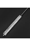 10 Adet Metal Krom Pipet Klavye Temizleme Fırçası Çubuğu Teli