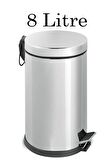 Paslanmaz Çelik 8 Litre Pedallı İç Kovalı Çöp Kovası