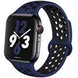 Apple Watch Seri 1/2/3/4/5/6/SE 40mm Silikon Kordon Delikli Kayış Spor Bileklik