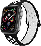 Apple Watch Seri 1/2/3/4/5/6/SE 40mm Silikon Kordon Delikli Kayış Spor Bileklik