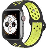 Apple Watch Seri 1/2/3/4/5/6/SE 40mm Silikon Kordon Delikli Kayış Spor Bileklik