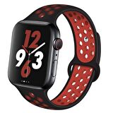 Apple Watch Uyumlu Seri 1/2/3/4/5 42mm Silikon Kordon Delikli Kayış Spor Bileklik 