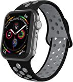 Apple Watch Seri 1/2/3/4/5/6/SE 44mm Silikon Kordon Delikli Kayış Spor Bileklik