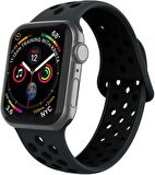 Apple Watch Seri 1/2/3/4/5 38mm Silikon Kordon Delikli Kayış Spor Bileklik