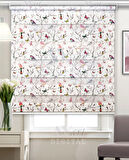 Renkli Kelebek Ve Kuş Baskılı Zebra Perde - Dijital Baskılı Zebra Stor Perde