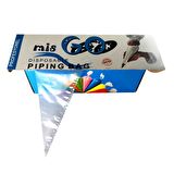 MisGO Krema Sıkma Torbası Medium 72 li / Tek Kullanımlık Şanti Sıkma Poşeti 24x51 cm. Kullan At Sıkma Torbası