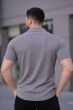 USLUCAN ALIŞVERİŞ Erkek Waffle Kumaş Kısa Kollu Düğmeli Açık Yaka Regular Fit Gömlek - Gri