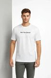 USLUCAN ALIŞVERİŞ Erkek Wafıl Kumaş Tişört Regular Kalıp Bisiklet Yaka Baskılı Günlük Basic T-Shirt - Beyaz