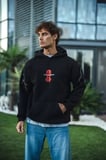 USLUCAN ALIŞVERİŞ Üç İplik Kapüşonlu Baskılı Oversize SweatShirt- Siyah