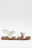 Kadın Taş Bantlı Sandalet Ayakkabı BEYAZ