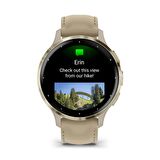 Garmin Venu 3S Soft Gold | French Gri Deri Kayışlı