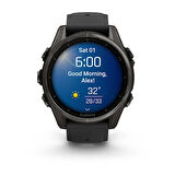 Garmin Fenix 8 - 43 mm AMOLED Sapphire Karbon gri DLC titanyum Siyah/Gri Silikon Kayışlı