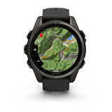 Garmin Fenix 8 - 43 mm AMOLED Sapphire Karbon gri DLC titanyum Siyah/Gri Silikon Kayışlı