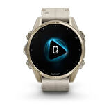 Garmin Fenix 8 - 43mm, AMOLED - Sapphire, Soft Gold ve Kireçtaşı Deri Kayışlı
