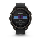 fenix 8 - 47 mm, Solar, Sapphire - Karbon Gri DLC Titanyum, Siyah/Gri Silikon Kayışlı