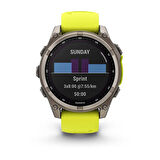  Garmin Fenix 8 - 47 mm Solar Sapphire Titanyum Amp Sarı/Grafit Silikon Kayışlı