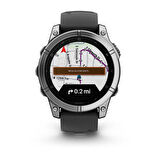 Garmin Fenix E – 47 mm AMOLED Paslanmaz Çelik Siyah Silikon Kayışlı