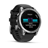 Garmin Fenix E – 47 mm AMOLED Paslanmaz Çelik Siyah Silikon Kayışlı