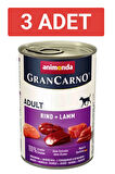 Animonda Gran Carno Biftek ve Kuzu Etli Yetişkin Köpek Konservesi 400gr x 3 Adet