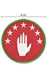 Abhaz Bayrak Nakışlı, Yuvarlak Etiket (Kırmızı) Çapı 8 cm