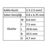 GFD2638 Dişi Faston İzoleli Kablo Ucu 100 Adet