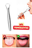 Paslanmaz Çelik Metal Dil Temizleme Aparatı Ayurveda Dil Kazıma Çubuğu Kazıyıcı Sıyırıcı 2 Adet