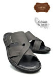 Hakiki Gerçek Deri Erkek Terlik Hafif Terlik Deri G Şır Füme