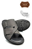 Hakiki Gerçek Deri Erkek Terlik Hafif Terlik Deri G Şır Füme