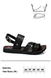 Geçme Tokalı Suni Deri Hafif Taban Kadın Yazlık Sandalet Siyah