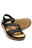 Rahat Kadın Sandalet – Cırt Bantlı, Hafif ve Yumuşak Tabanlı Siyah