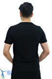 Erkek Slim Fit V Yaka Tişört - Dar Kesim Basic Günlük T-Shirt Siyah