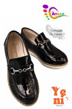 Erkek Çocuk Ayakkabı Köprü Tokalı - Okul Düğün Sünnet Ayakkabısı TR Siyah Beyaz