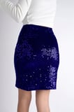 Sermoda 47 cm 170 Pullu Mini Etek Saks Mavi
